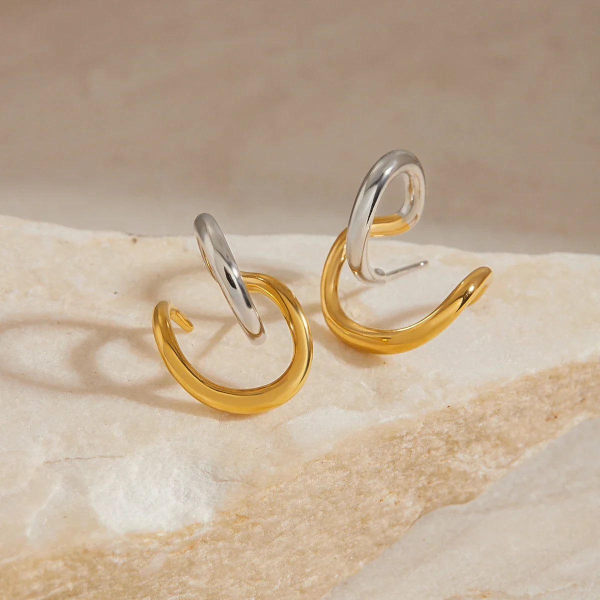 Infinity Two-Tone Earrings