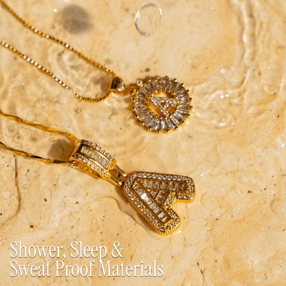 2pc Diamond Letter Initial Necklaces