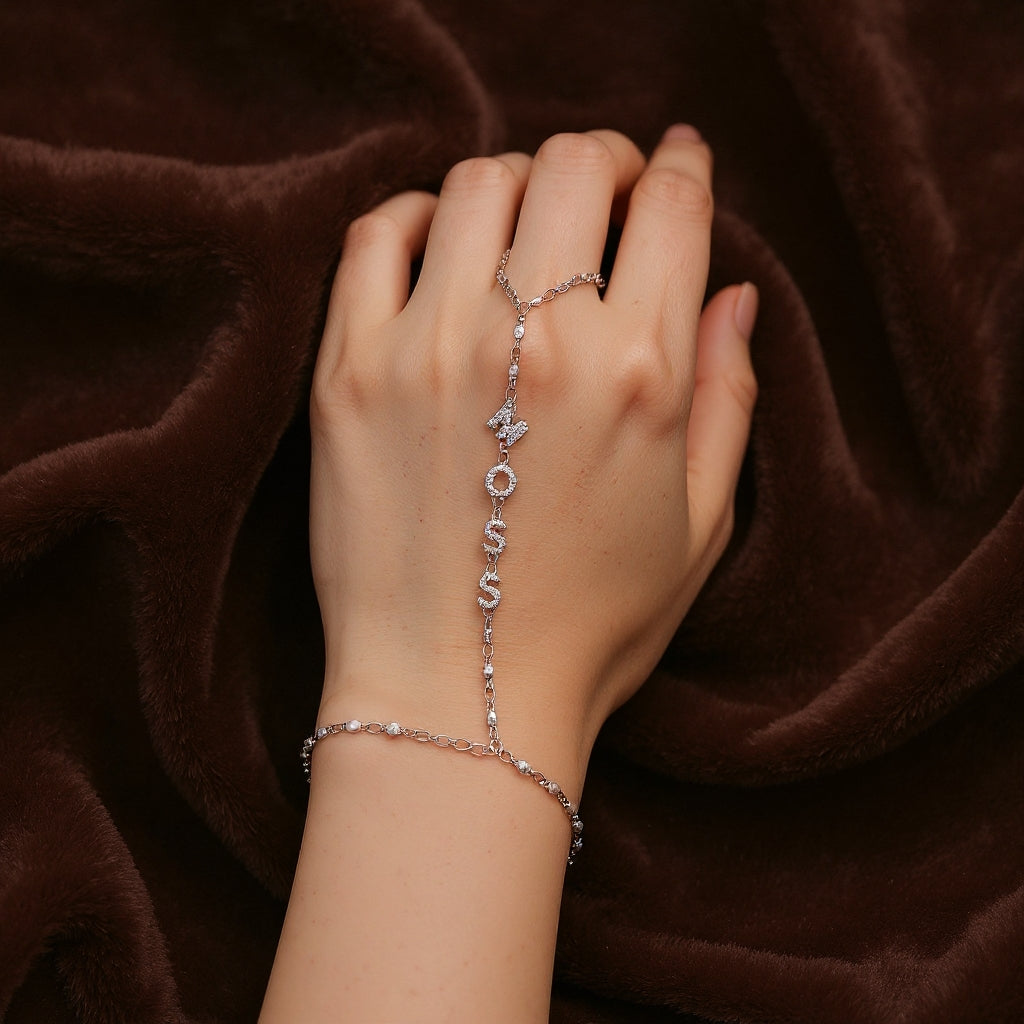 Custom Name Hand Chain –  Personalized Bracelet