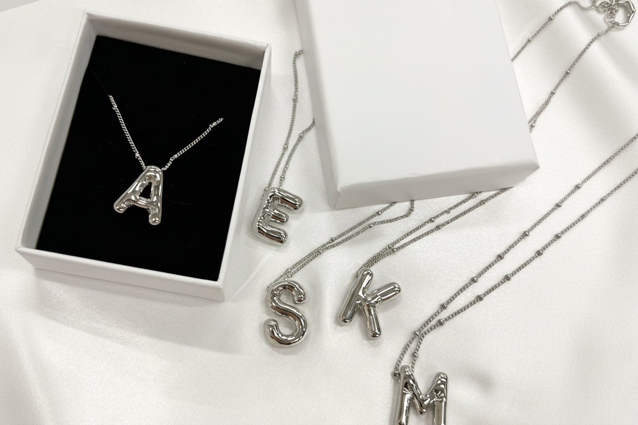 Bubble Alphabet Pendant '18k Gold Plated'