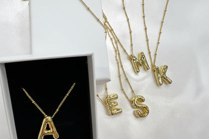 Bubble Alphabet Pendant '18k Gold Plated'