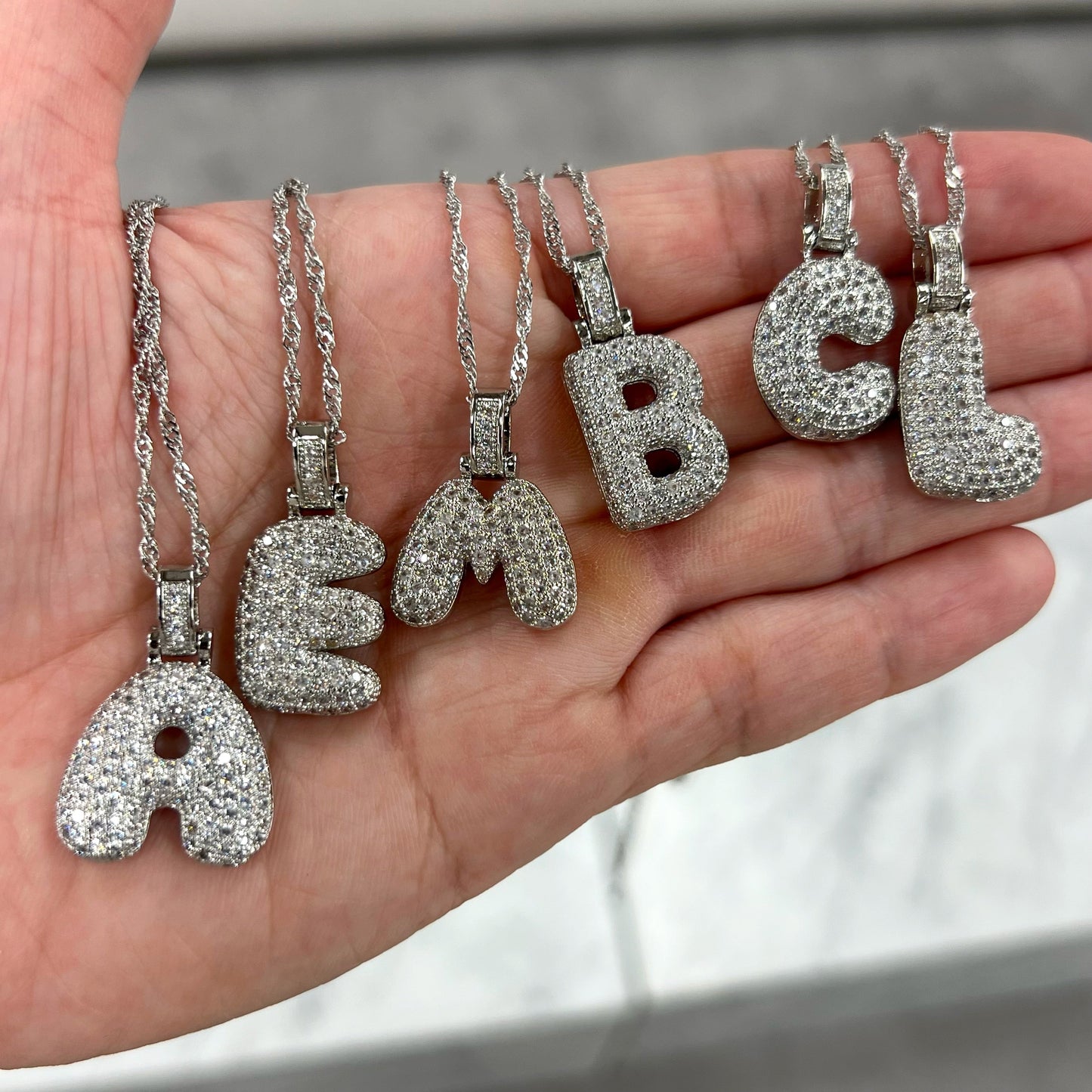 ICY Alphabet Crystal Pendant '18k Gold & Silver Plated'