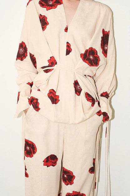 Sahara Print Kimono Dress - Coquelicot
