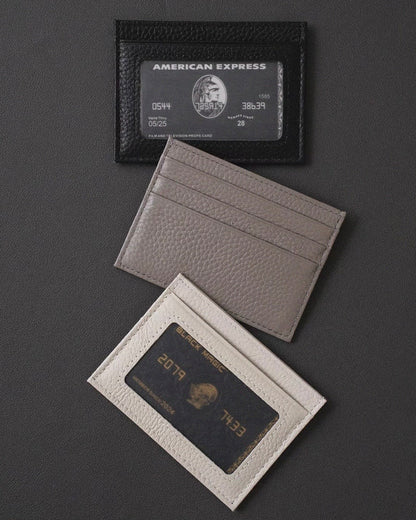 Slim Leather Card Holder with ID Window