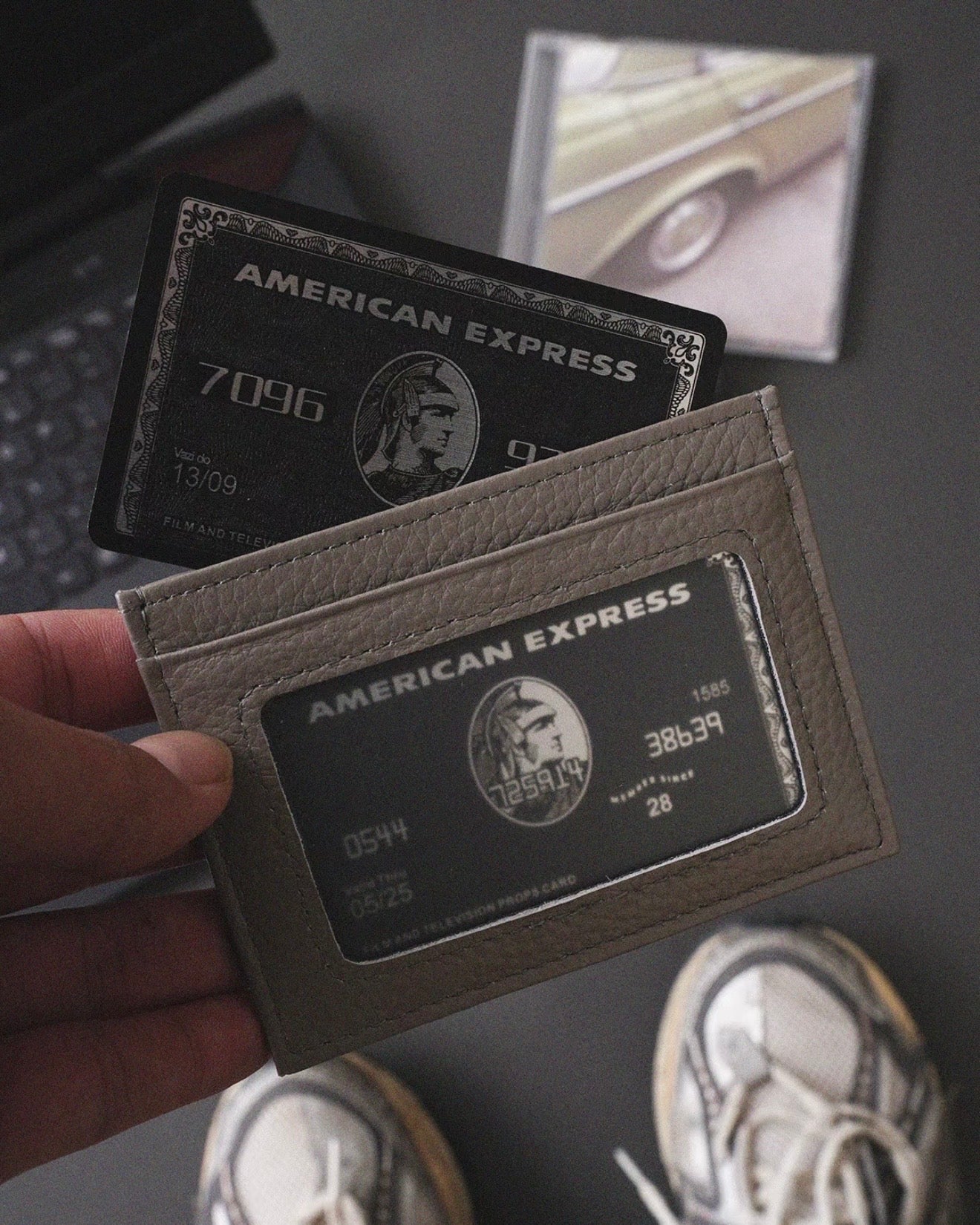 Slim Leather Card Holder with ID Window