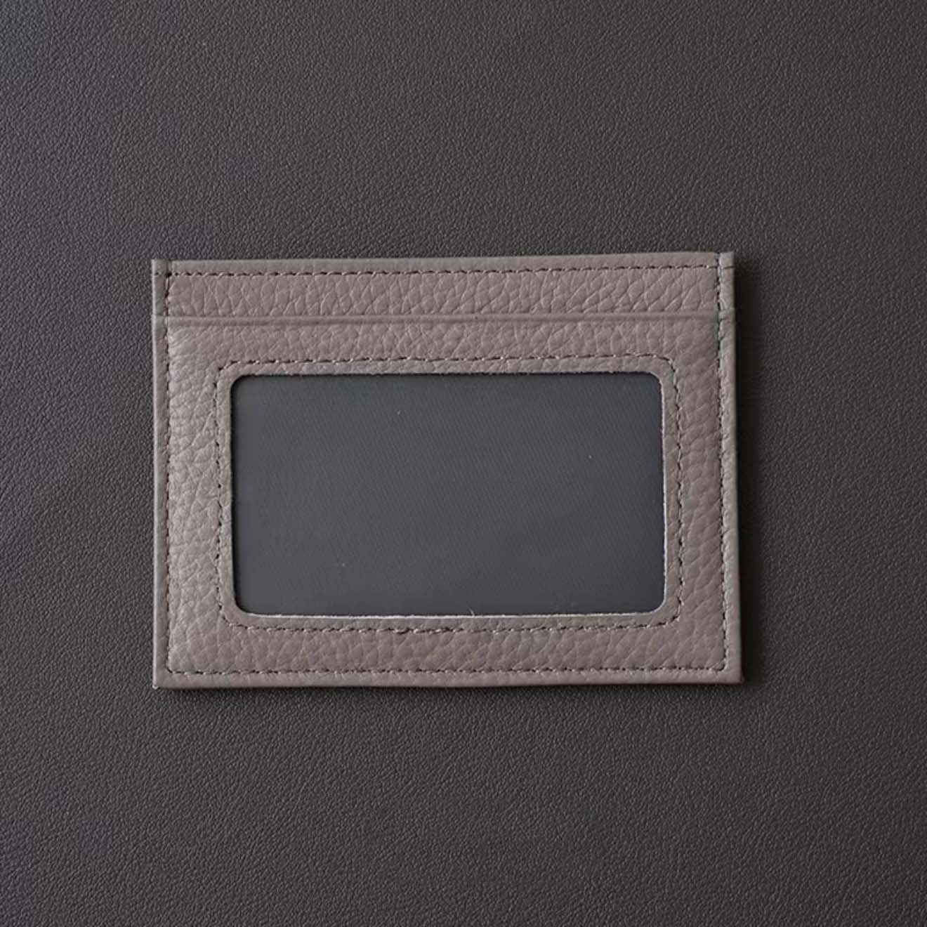 Slim Leather Card Holder with ID Window