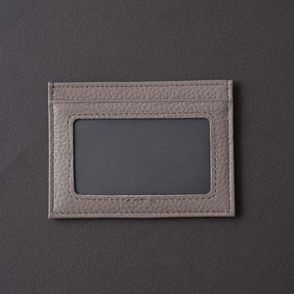 Slim Leather Card Holder with ID Window