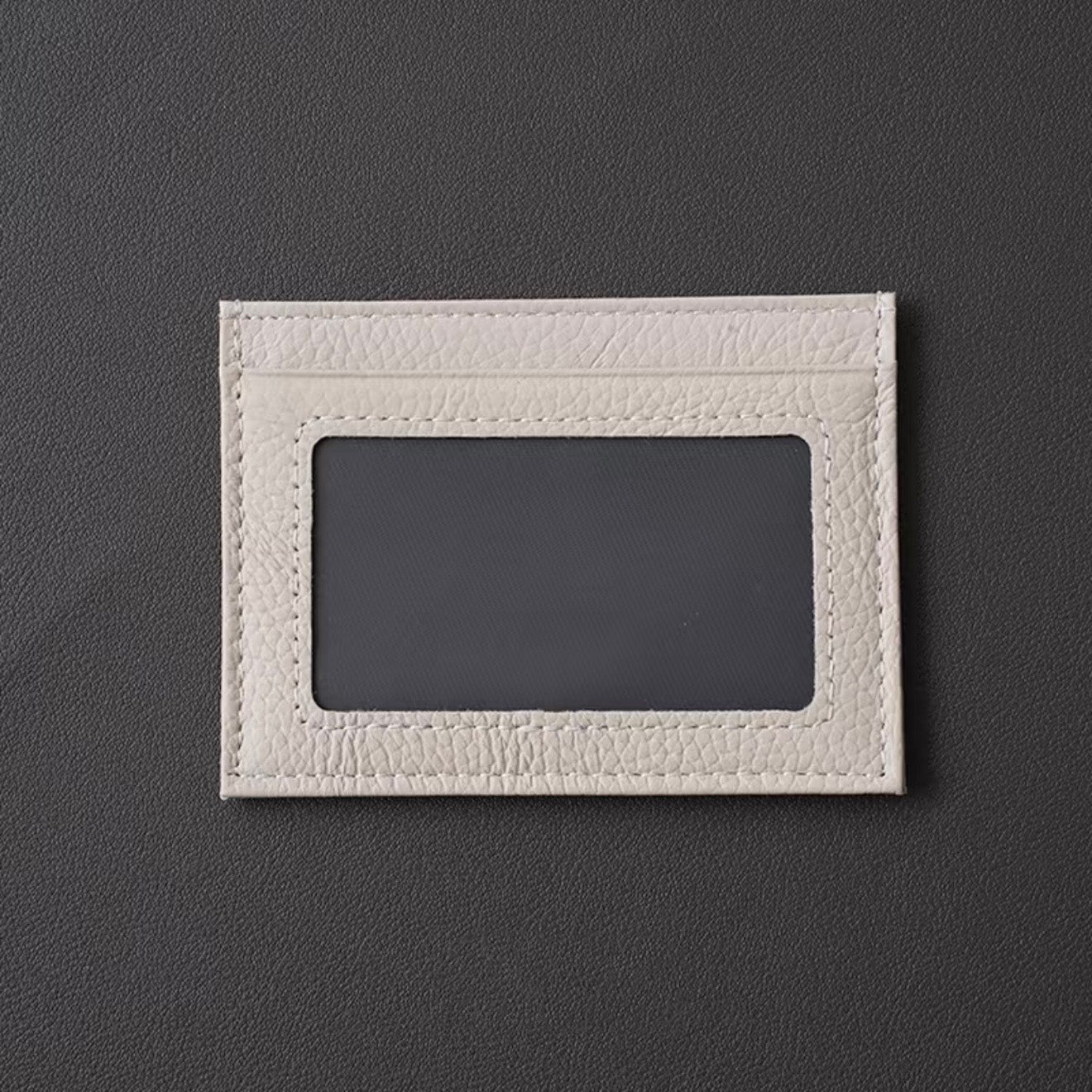 Slim Leather Card Holder with ID Window