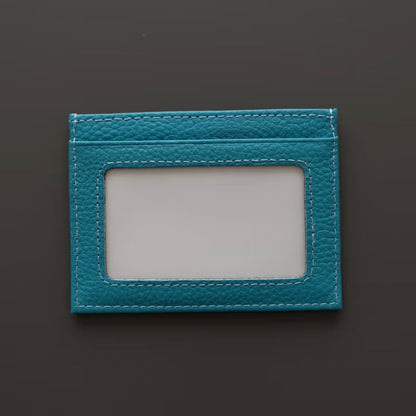 Slim Leather Card Holder with ID Window