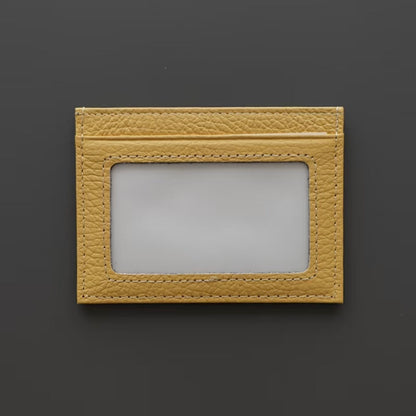 Slim Leather Card Holder with ID Window
