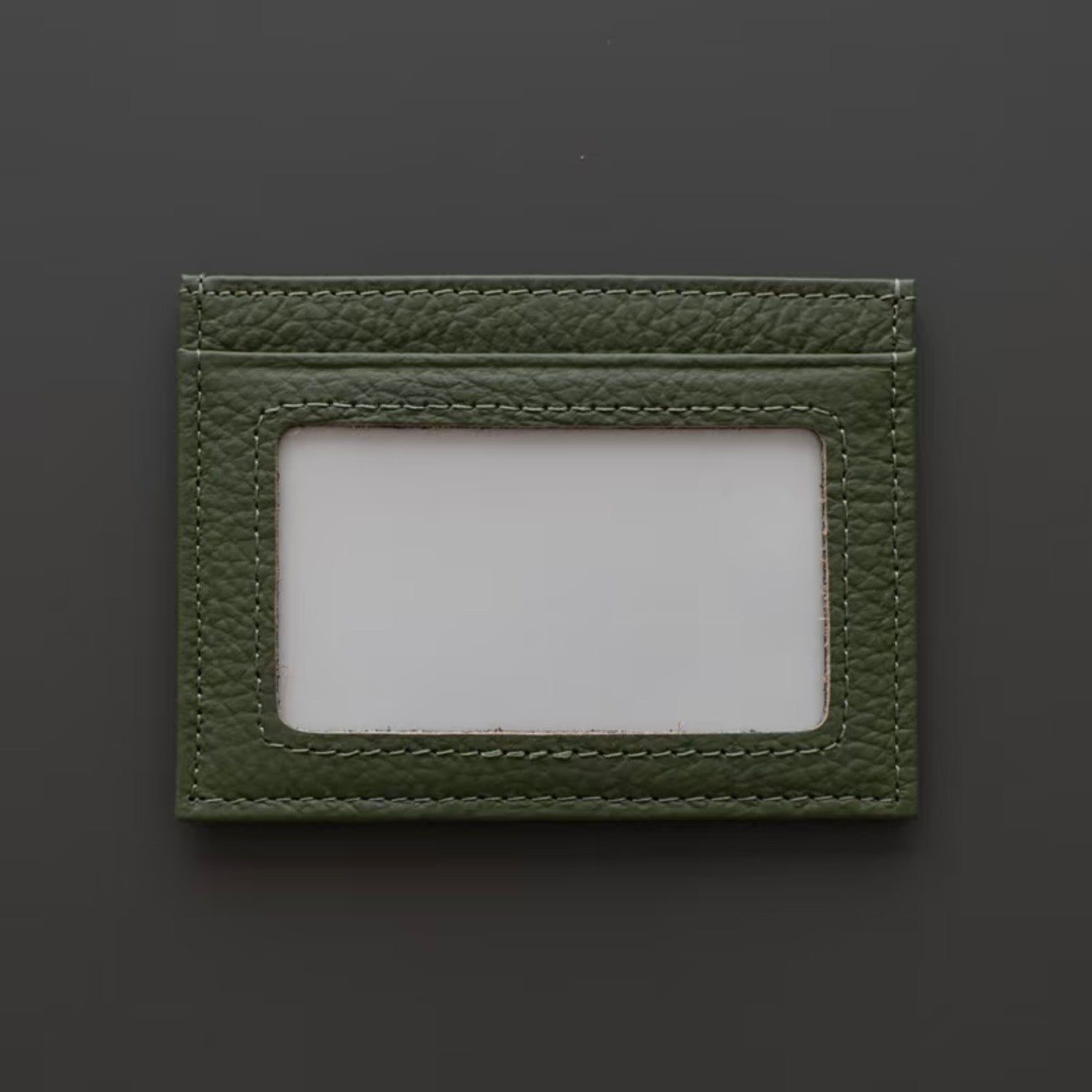 Slim Leather Card Holder with ID Window