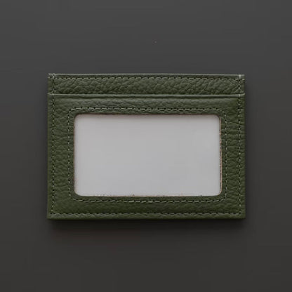 Slim Leather Card Holder with ID Window