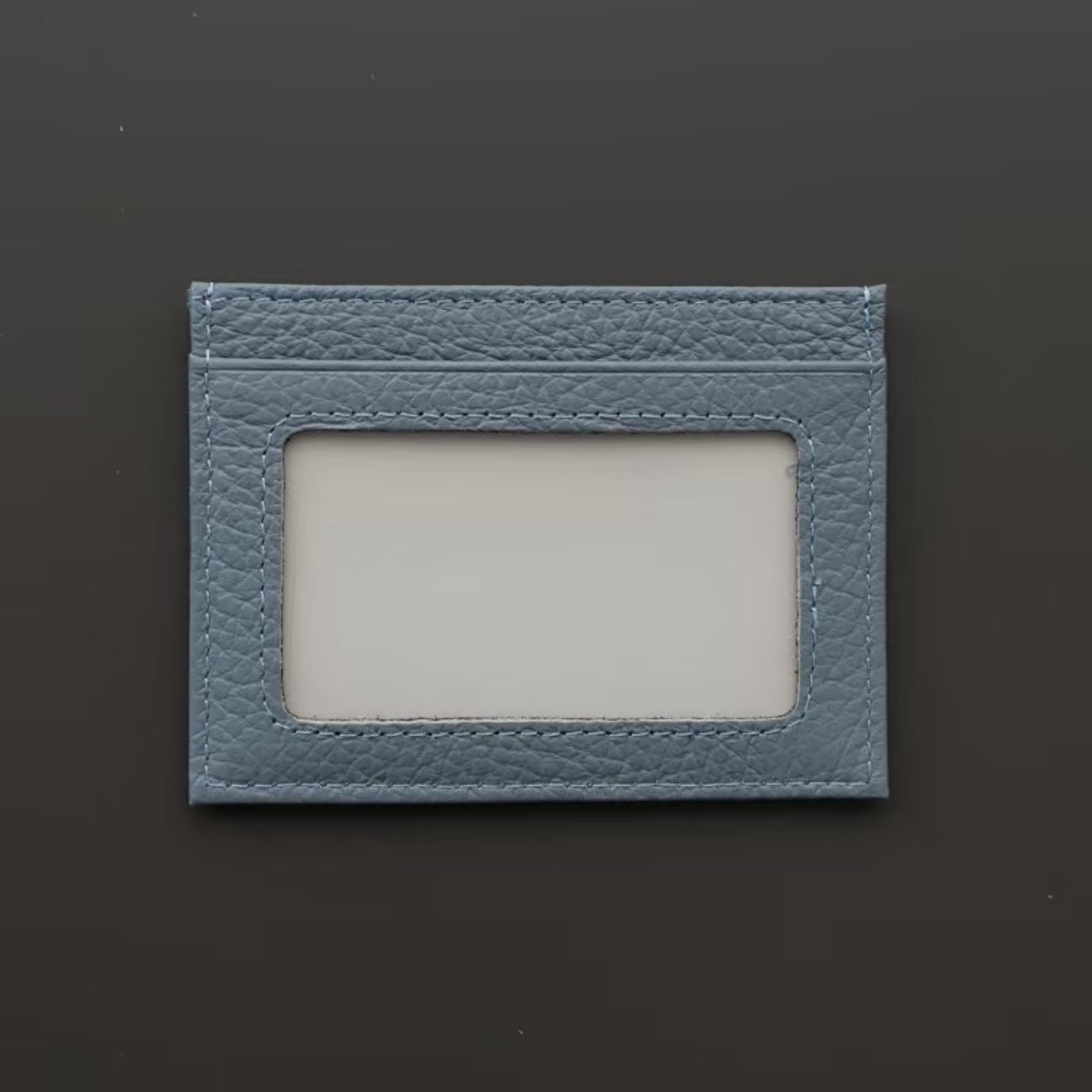 Slim Leather Card Holder with ID Window