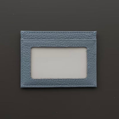 Slim Leather Card Holder with ID Window
