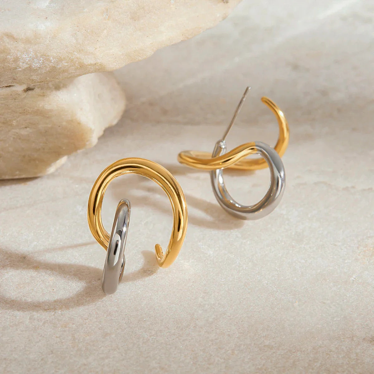 Infinity Two-Tone Earrings