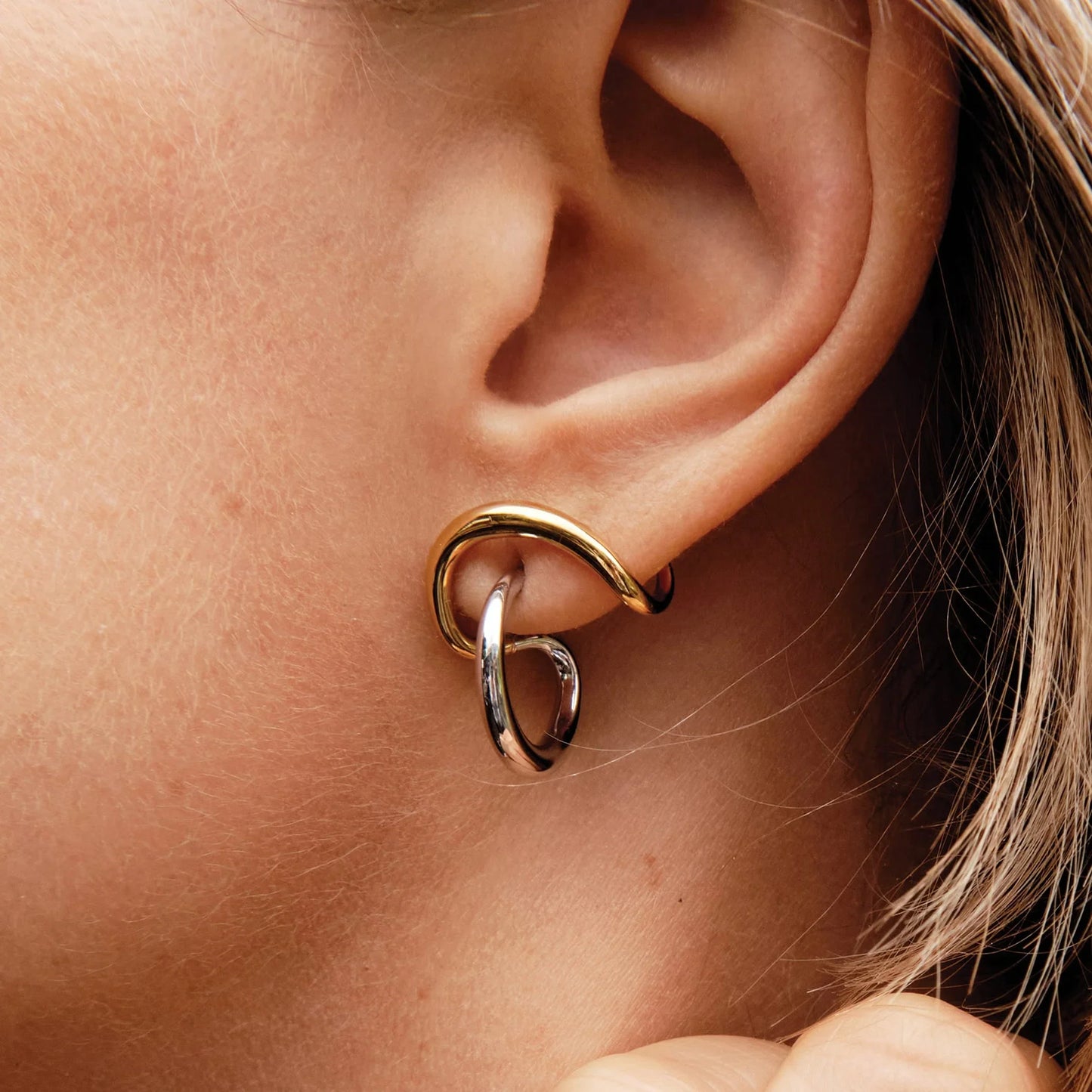 Infinity Two-Tone Earrings
