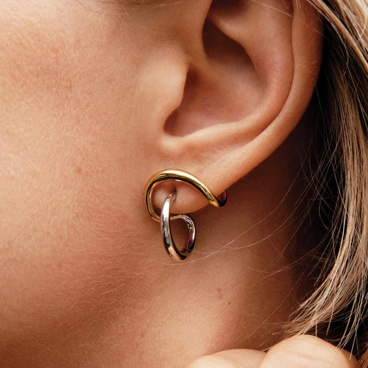 Infinity Two-Tone Earrings