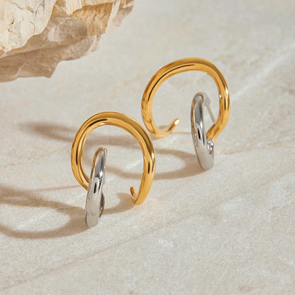 Infinity Two-Tone Earrings