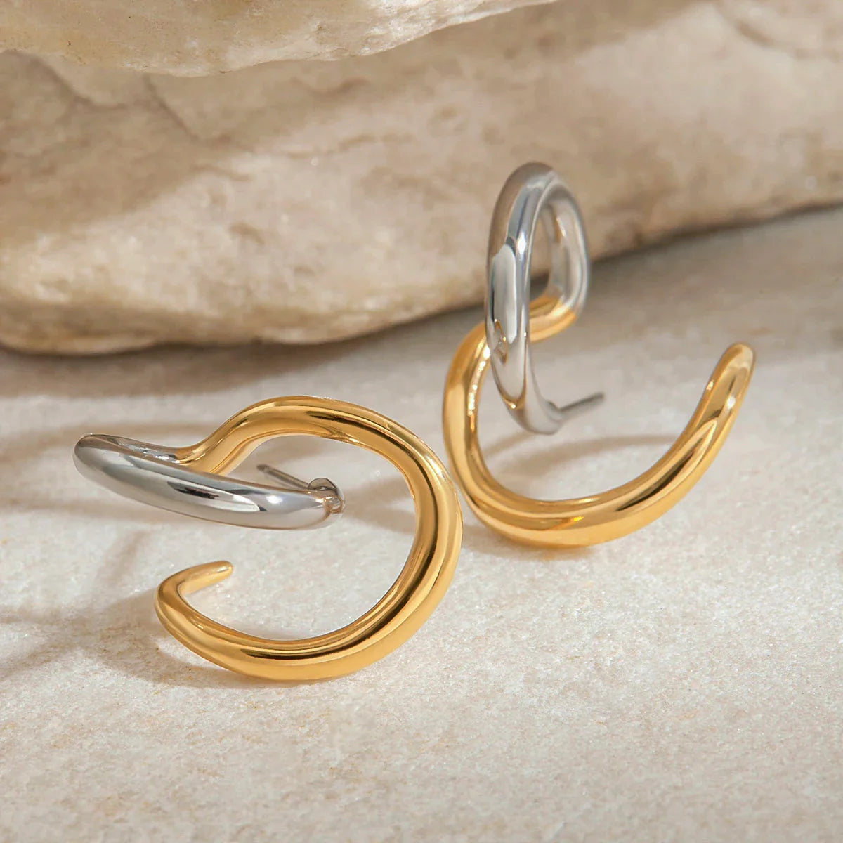 Infinity Two-Tone Earrings