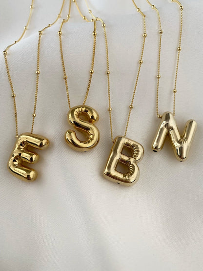 Bubble Alphabet Pendant '18k Gold Plated'