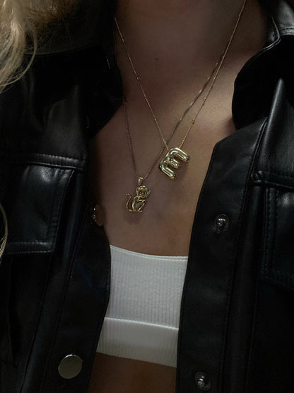 Bubble Alphabet Pendant '18k Gold Plated'