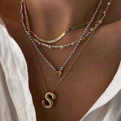 Bubble Alphabet Pendant '18k Gold Plated'