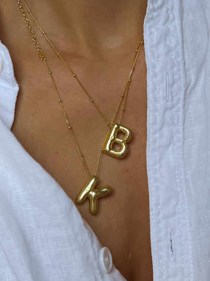 Bubble Alphabet Pendant '18k Gold Plated'