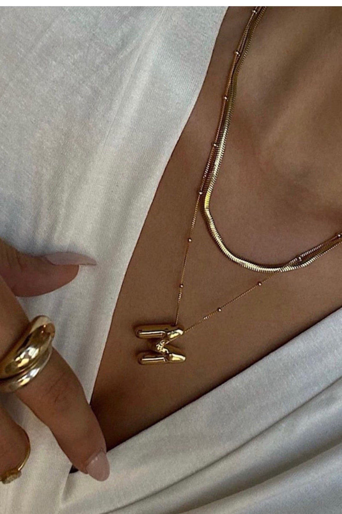 Bubble Alphabet Pendant '18k Gold Plated'