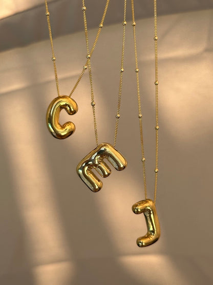 Bubble Alphabet Pendant '18k Gold Plated'
