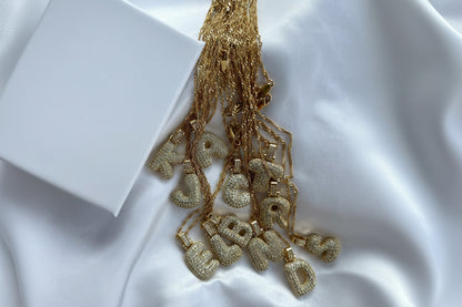ICY Alphabet Crystal Pendant '18k Gold & Silver Plated'